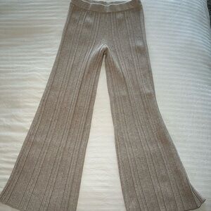 Aerie Ribbed Knit Wide-Leg Pants